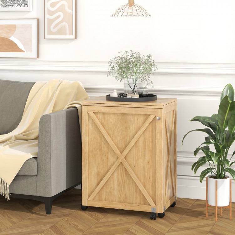 Folding Sewing Table with Storage Shelf and 5 Lockable Wheel