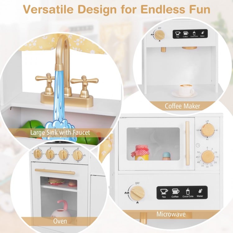 Pretend Play Kitchen for Kids with Coffee Maker