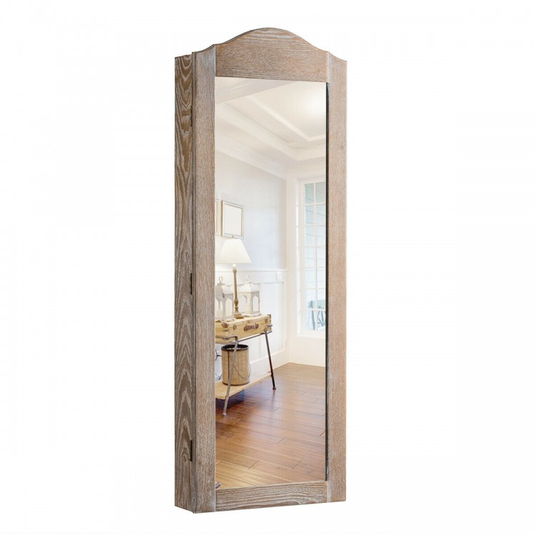 Wall/Door Mounted Jewelry Armoire Cabinet with Mirror