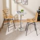 Set of 2 Rattan Bar Stools with Sturdy Metal Frame
