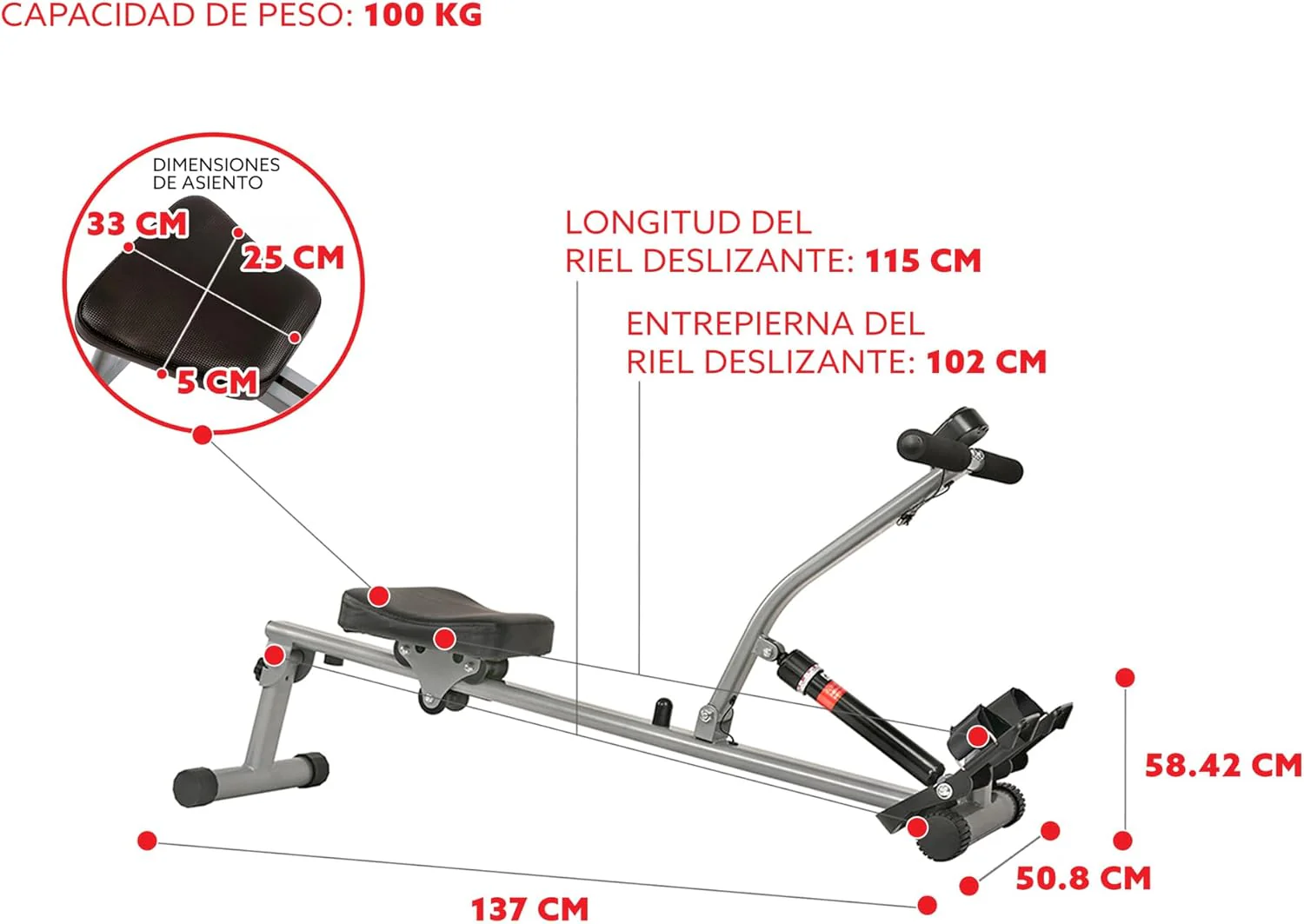 Sunny Health & Fitness Compact Adjustable Rowing Machine with 12 Levels of Resistance for Complete Body Workouts and Optional Free SunnyFit App Enhanced Connectivity