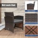 3 Pieces PE Rattan Wicker Furniture Set with Cushion Sofa Coffee Table for Garden