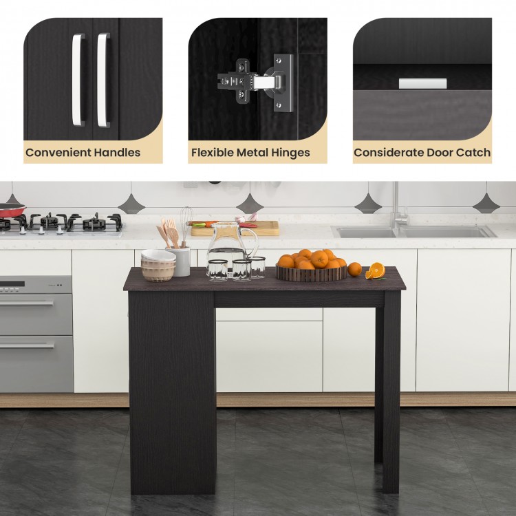 Counter Height Bar Table with Storage Cabinet and Drawer