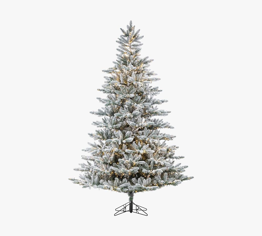 Pre-Lit Flocked Redwood Pine Faux Christmas Tree 7.5 Ft – 2000 LED Lights, Flame Resistant, Indoor Use