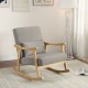Nursery Rocking Accent Chair with Rubber Wood Armrests