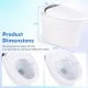 One-Piece Elongated Smart Toilet Bidet 1.28 GPF, Dual-flush