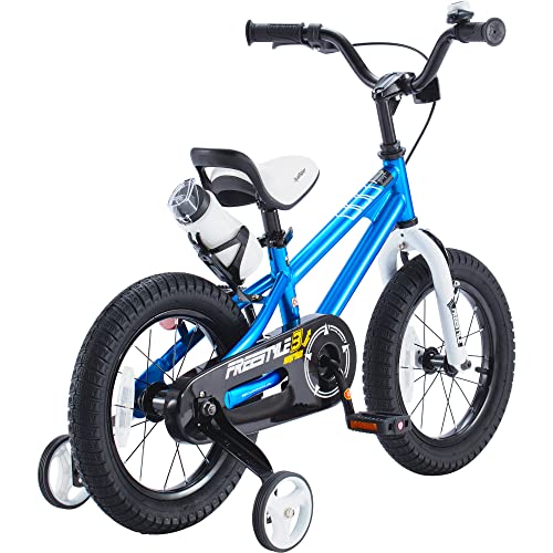RoyalBaby Freestyle Kids BMX Bike with Training Wheels, Steel Frame, Adjustable Seat, 12/14/16 Inch, CPSC Certified