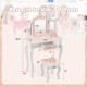 2-in-1 Kids Vanity Table Set with Tri-Folding Mirror