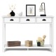 47 inch Entryway Hall Table Side Desk Accent Table with Drawers Shelf