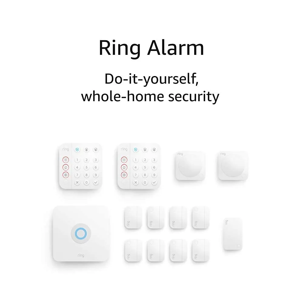Ring 14-Piece Alarm Kit – Home Security System with Base Station, Keypads, Sensors & Alexa Compatibility