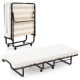 Twin Size Folding Bed with Foam Mattress and Lockable Wheels