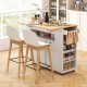 Rolling Kitchen Island Cart with Power Outlet for Dining Room