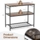 3 Shelves Kitchen Island Industrial Prep Table with Bottom Wine Rack