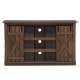 Farmhouse Wood TV Stand for TVs up to 60 Inch with Sliding Barn Doors