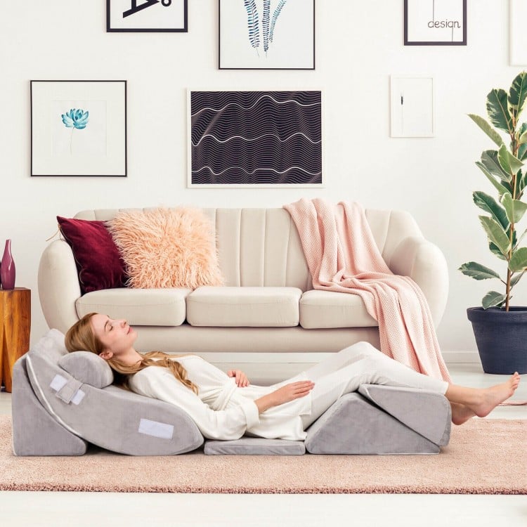 6 Pieces Orthopedic Bed Wedge Pillow Set for Sleeping and Pain Relief