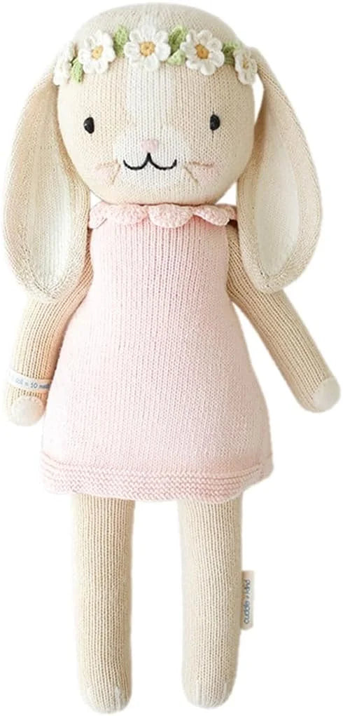 cuddle+kind Bunny Blush 13′′ Hand-Knit Doll – 100% Cotton, Fair Trade, Provides 10 Meals, Heirloom Quality
