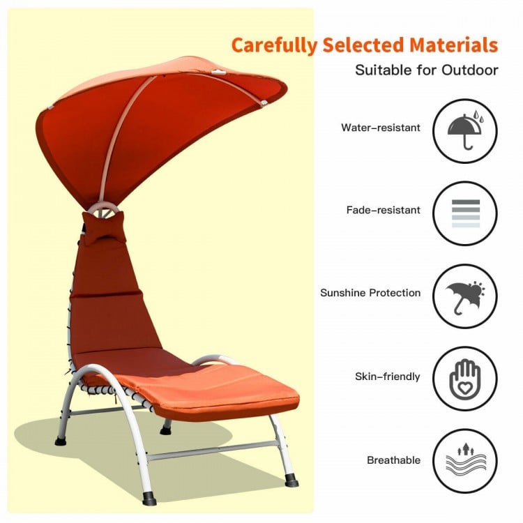 Patio Hammock Chaise Lounger Chair with Canopy