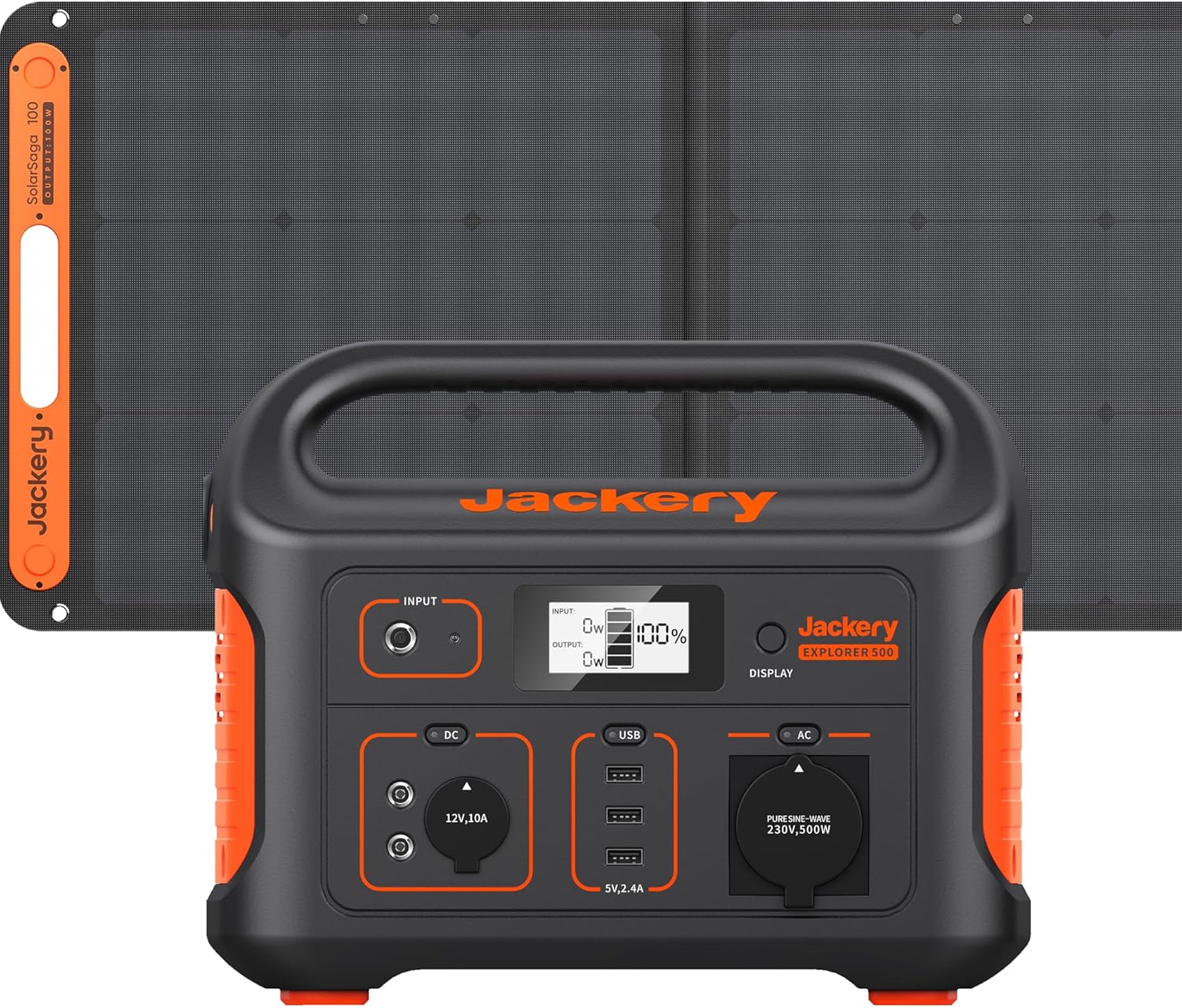 Jackery Explorer 500, 518Wh bærbar strømstation mobil lagring med 230V/500W (spids 1000W) stikkontakt USB, mobil strøm med LCD-display til fest, camping, autocamper, DIY