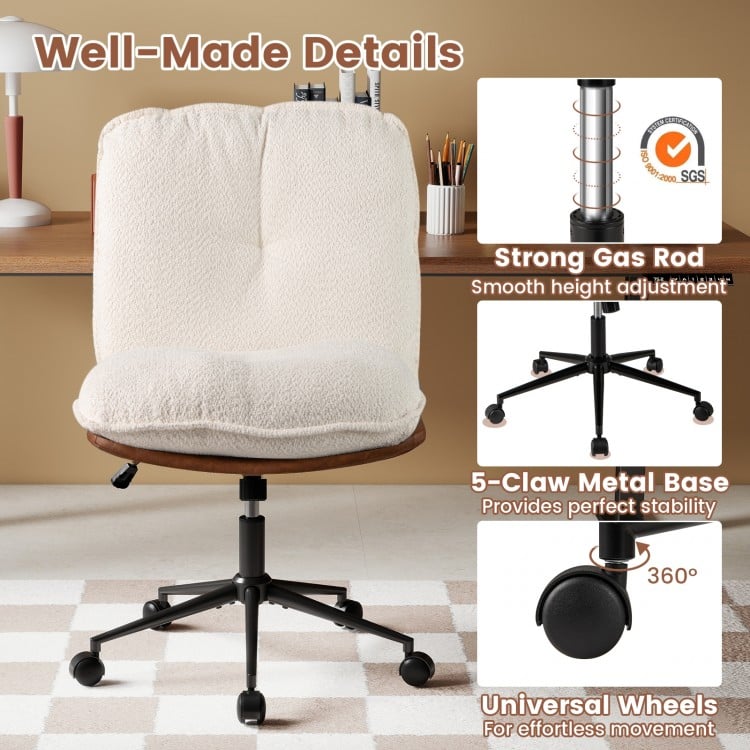 Armless Home Office Chair with Rocking Backrest
