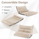 Adjustable Floor Sofa Bed with 2 Lumbar Pillows