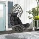 Hanging Egg Chair PE Rattan Swing Hammock Chair with Soft Pillow and Cushion