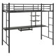 Twin Size Loft Bunk Bed with Desk Storage Shelf and Full-Length Ladders