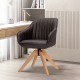Stylish Swivel Home Office Chair with Solid Wood Legs
