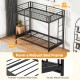 Twin Over Futon Bunk Bed with 2 Ladders and Safety Guardrails
