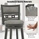 Counter Height Bar Chair with Wooden Frame Swivel Seat and Footrest for Pub Bar Restaurant