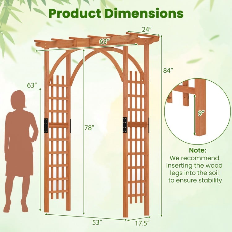 Garden Archway Arch Lattice Trellis Pergola for Climbing Plants and Outdoor Wedding Bridal Decor