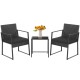 3 Pieces Modern Heavy Duty Patio Furniture Set with Coffee Table