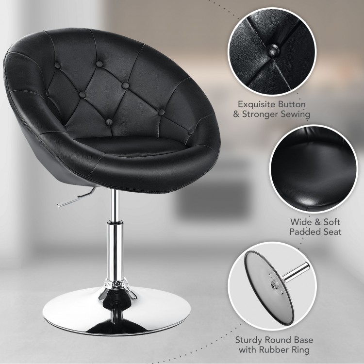 1 Piece Adjustable Modern Swivel Round Tufted