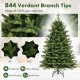 5/6/7 Feet Artificial Xmas Tree Hinged with 11 Lighting Modes and Remote Control