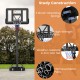Portable Basketball Hoop with 4.6 to 10 Feet 10-Level Height Adjustable