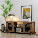 TV Stand for TVs up to 65-Inch with 2 Metal Mesh Doors and Ad