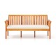 62.5 Inches Patio 3-Seat Wood Bench with Soft Seat Cushions