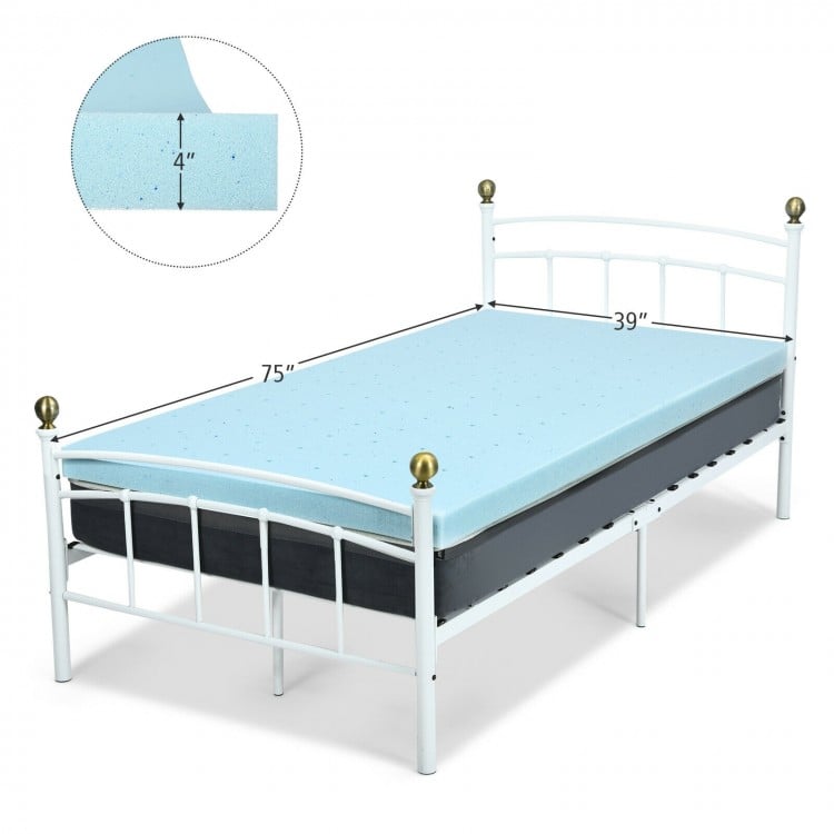 4 Inch Gel Injection Memory Foam Mattress Top Ventilated Mattress Double Bed