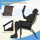 3 Pieces Patio Rattan Bistro Set with High Backrest and Armrest