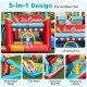 5-in-1 Ice Cream Inflatable Bounce House with Ball Pit and Slide with 480W Blower