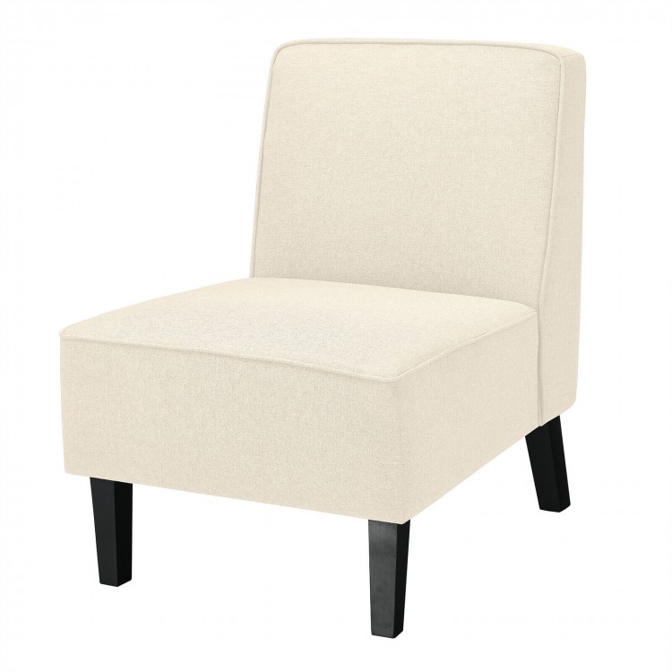 Modern Armless Accent Chair with Rubber Wood Legs