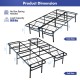 Full/King Size Folding Steel Platform Bed Frame for Kids and Adults