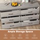 6-Drawer Wide Dresser Chest with Center Support and Anti-tip Kit