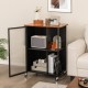 Mobile Serving Cart with Transparent Single Door Cabinet
