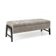 Modern Chenille Storage Bench with Solid Rubber Wood Legs