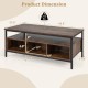 3-Tier Industrial Style Coffee Table with Storage and Heavy-duty Metal Frame