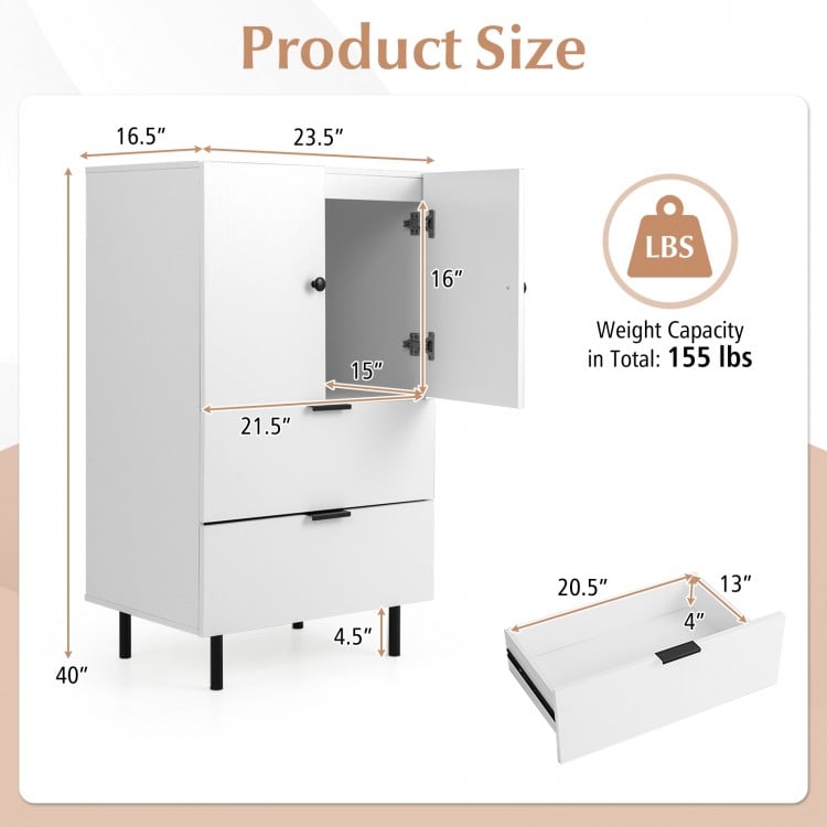 Sideboard Buffet Cabinet 2-Door Serving Cupboard with Drawers
