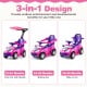 3-in-1 Push Car for Toddler Sliding Car with Seat Belt and Canopy