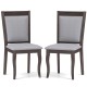 Wood Dining Chairs Set of 2 with Rubber Wood Frame and Padded Seat