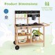 Outdoor Fir Wood Play Kitchen with Blackboard and Planting Pots