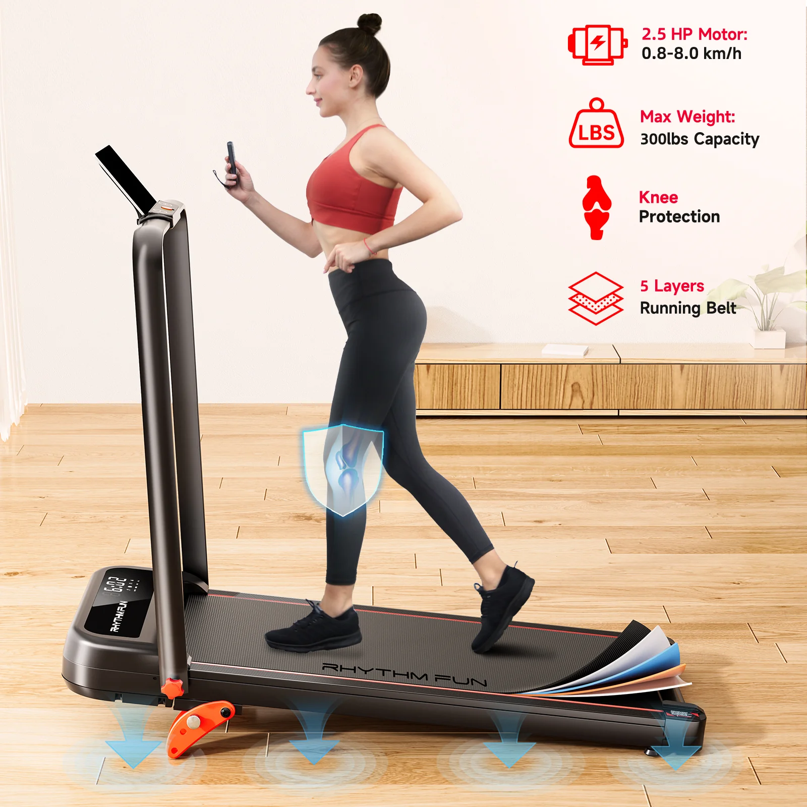 RHYTHM FUN CP01 Foldable Treadmill with Incline